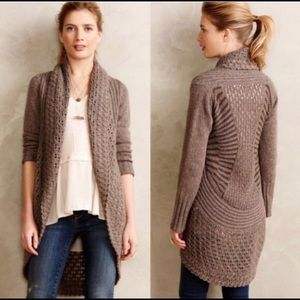 Angel of the north anthropologie brown cardigan sweater